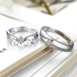 কোডঃ FR12; Silver Plated Couple Finger Ring